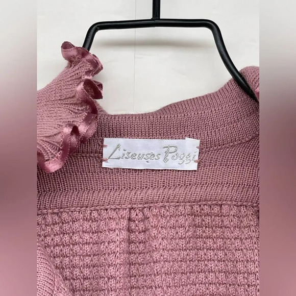 Liseuses Poggi 1973 virgin wool dusty pink duster large - Picture 8 of 17